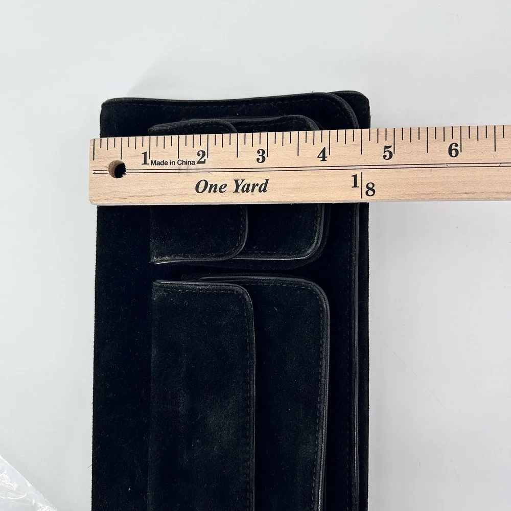 Banana Republic Y2K Minimalist Utility Suede Black Clutch Wristlet Pockets Pouch
